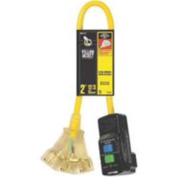 Overtime GFCI GFCI Extension Cord, 12 AWG, 12/3, 2 ft OV2630483 - main